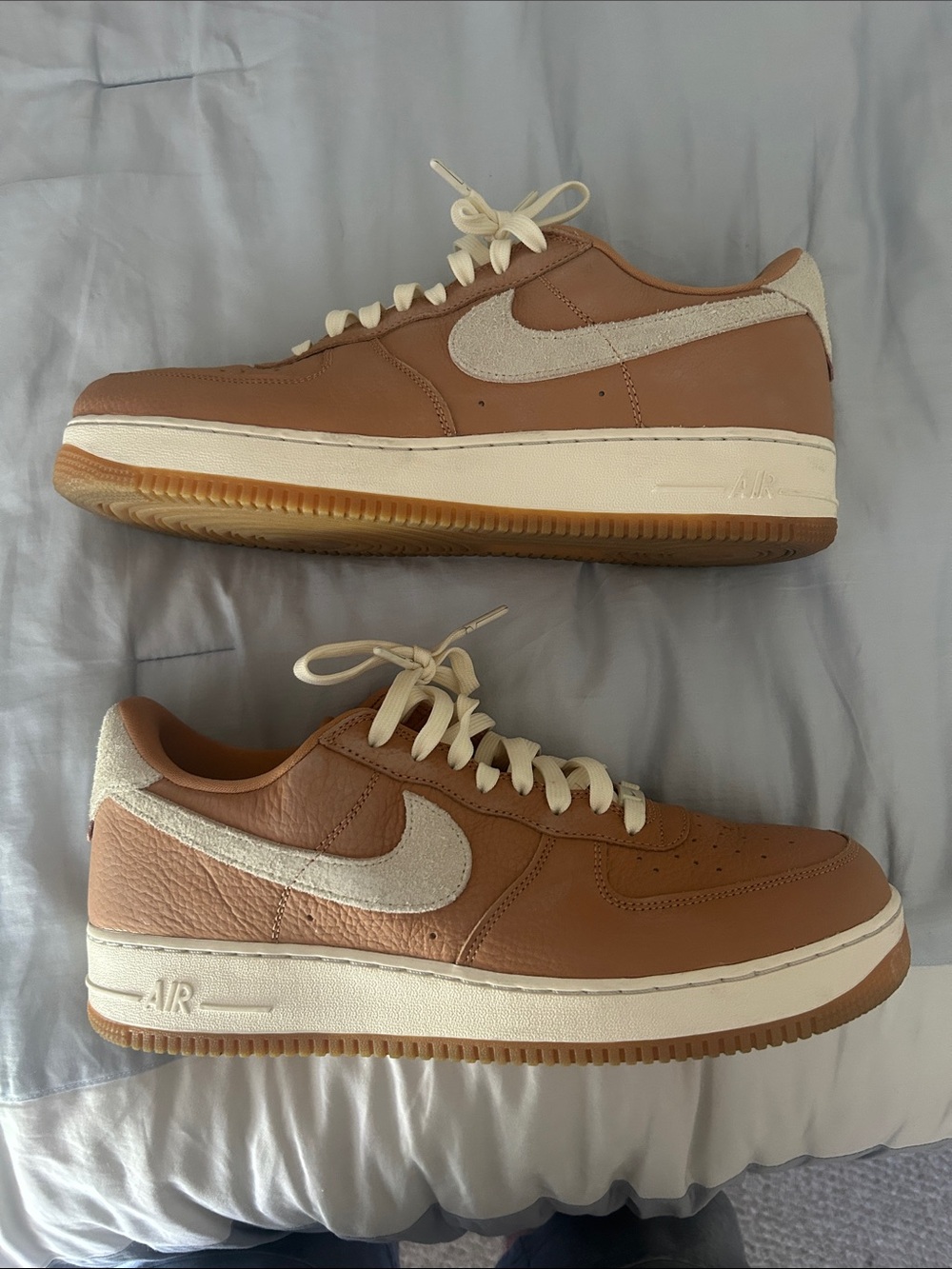 Nike Air Force 1 Sneakers in Tan and Cream
